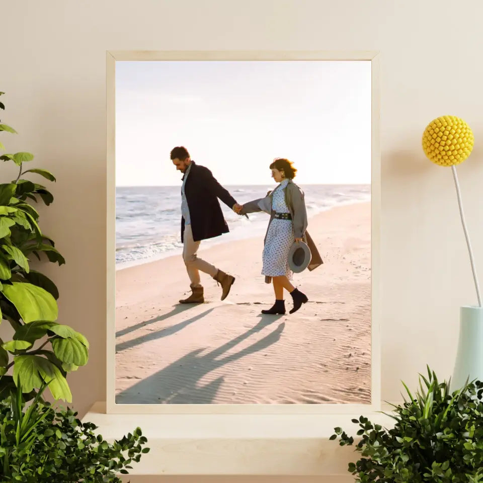 Para młoda na plaży - druk na płótnie, spersonalizowany prezent