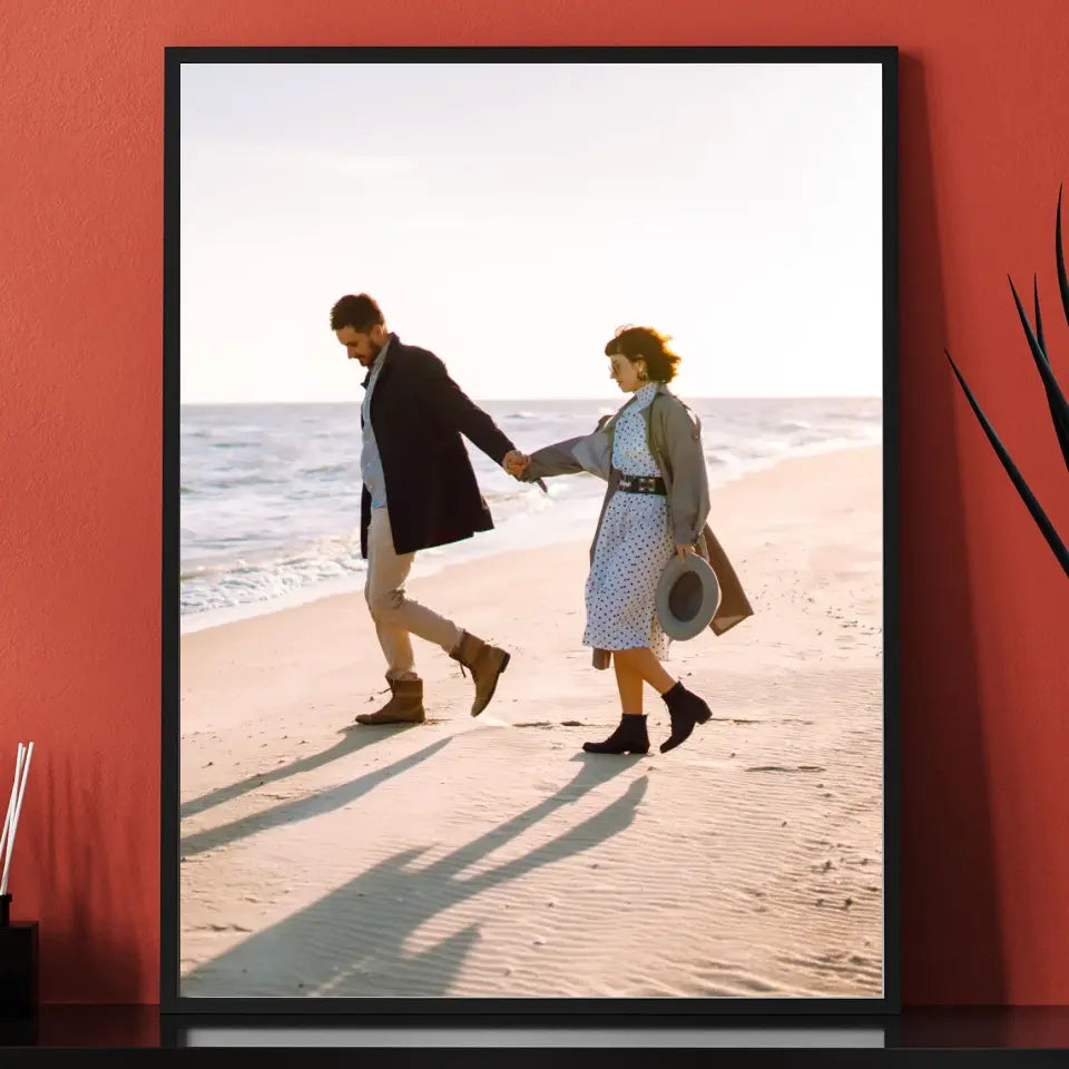 Para młoda na plaży - druk na płótnie, spersonalizowany prezent