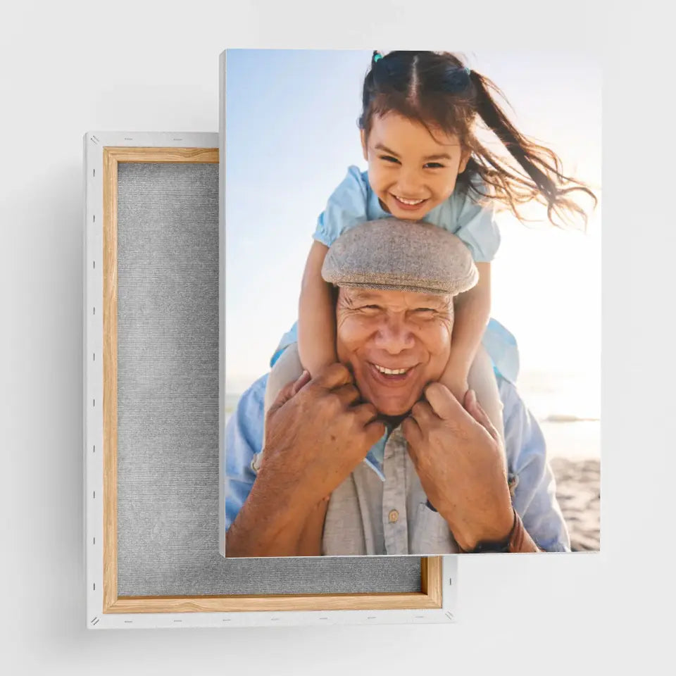 Dziadek i wnuczka zdjęcie - druk na płótnie, spersonalizowany prezent dla dziadka