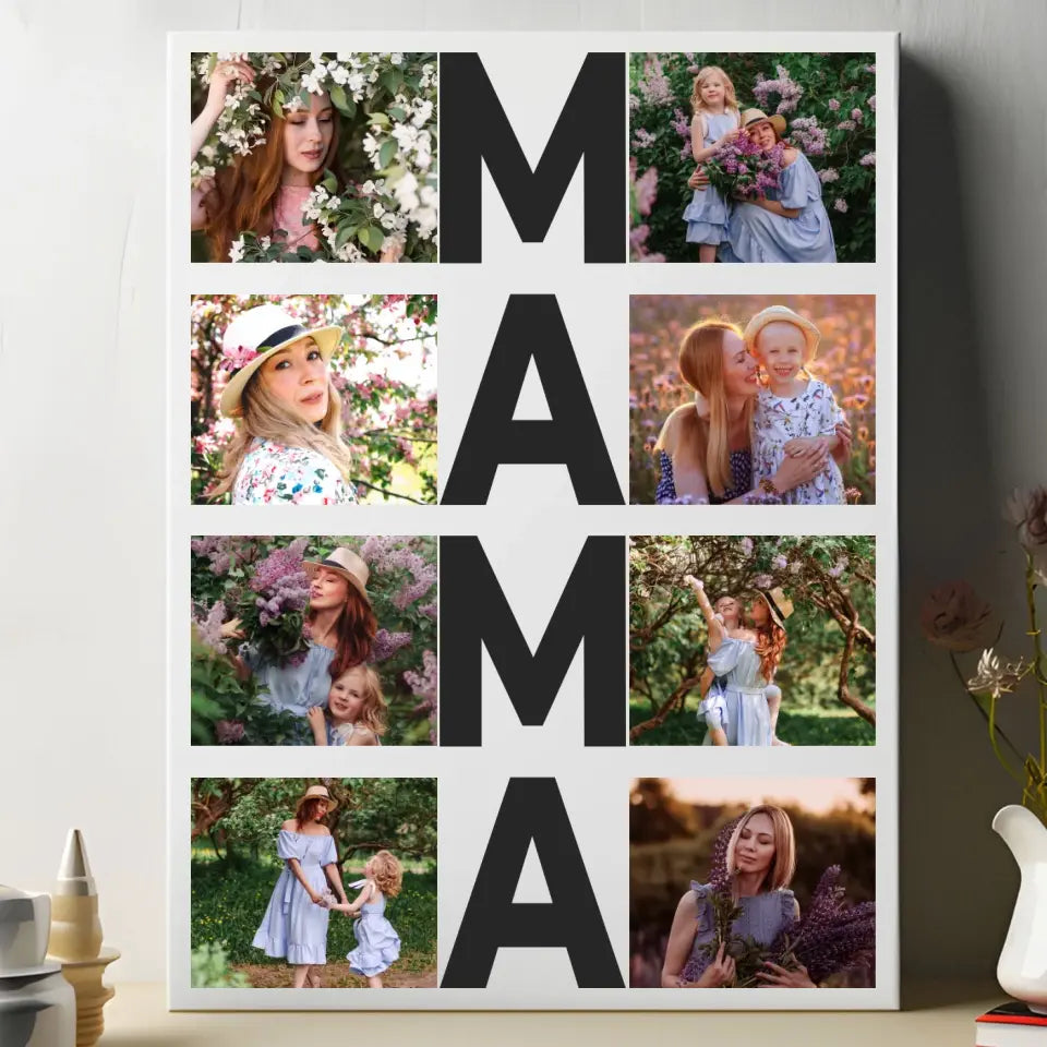 Kolaż dla mam - druk na płótnie, spersonalizowany prezent dla mamy