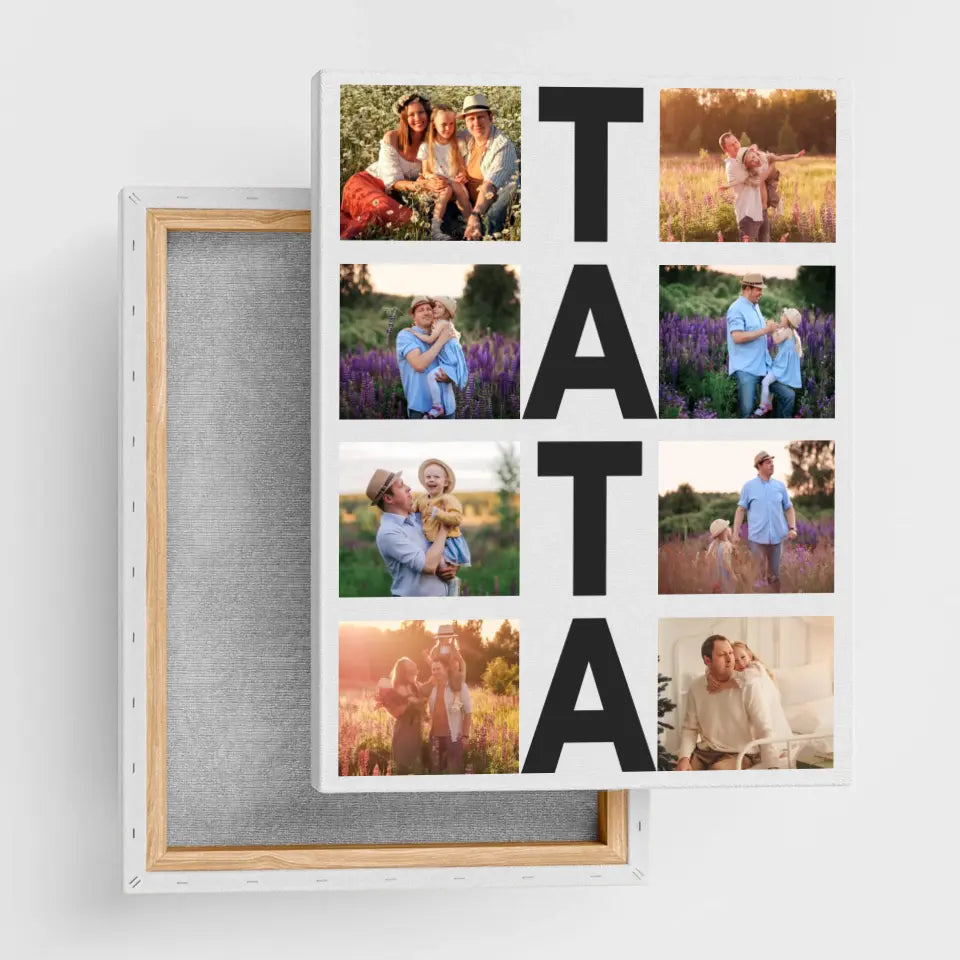 Kolaż dla tatusiów - druk na płótnie, spersonalizowany prezent dla taty