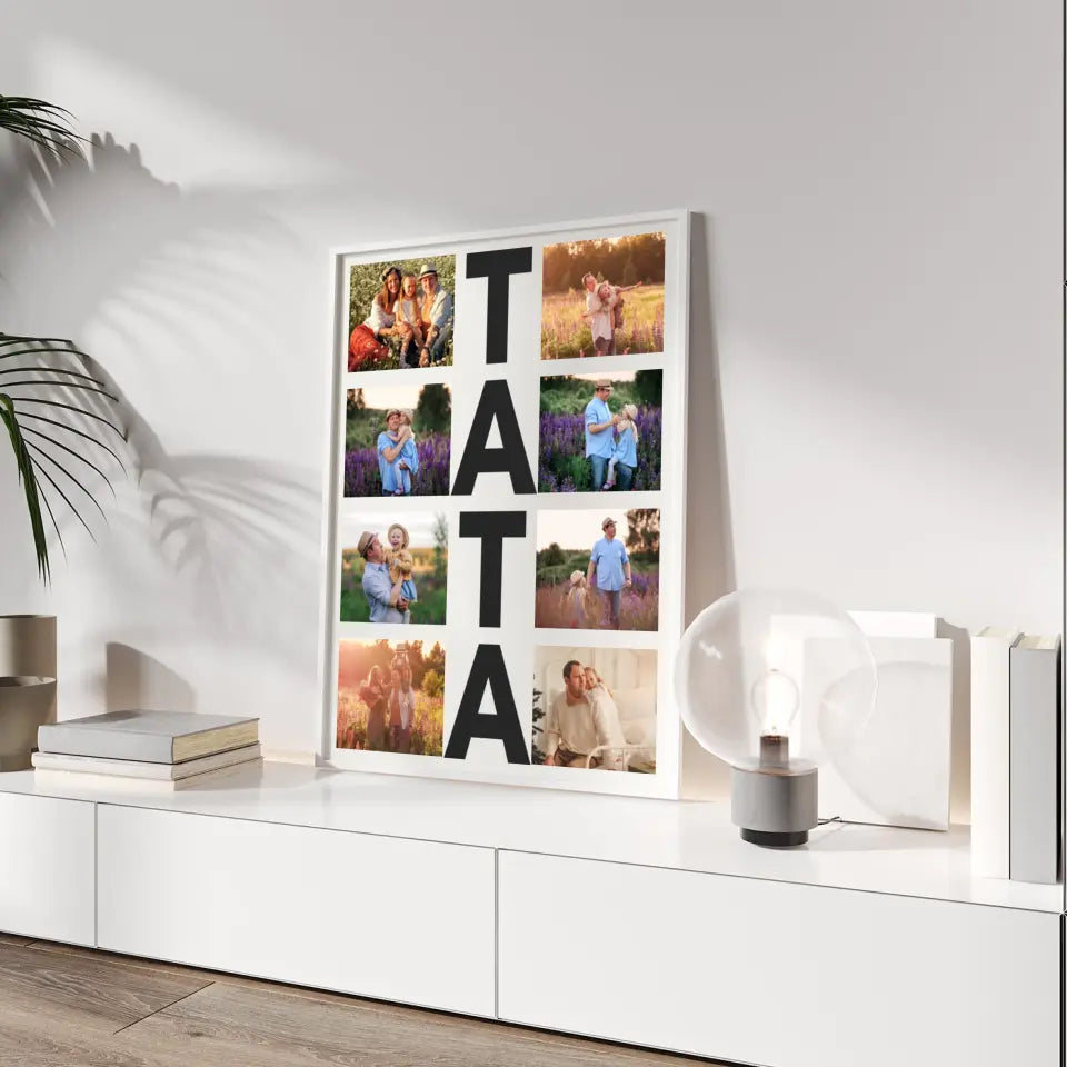 Kolaż dla tatusiów - druk na płótnie, spersonalizowany prezent dla taty