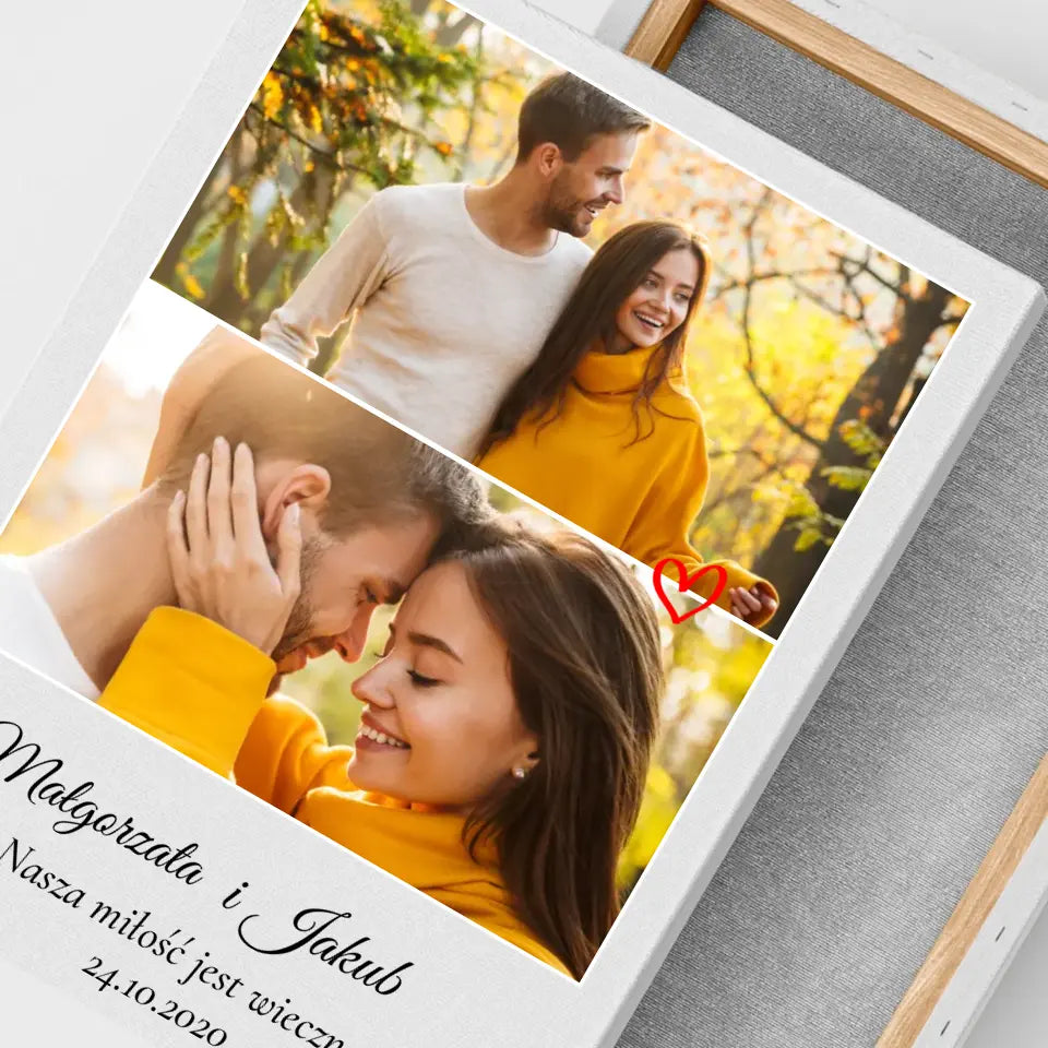 Nasza miłość jest wieczna - Druk na płótnie, spersonalizowany prezent dla pary