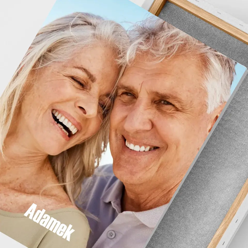 Obraz na płótnie z nazwiskiem rodziny | Prezent dla dziadków lub rodziców | Wydruk na płótnie