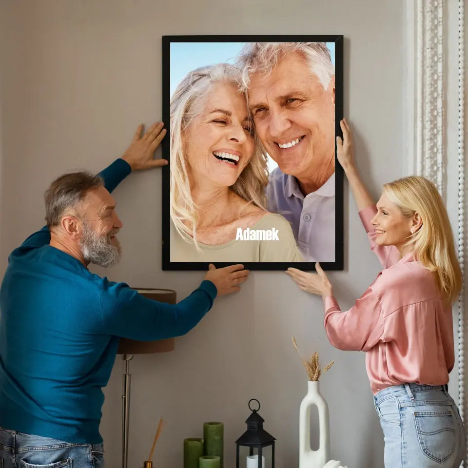 Obraz na płótnie z nazwiskiem rodziny | Prezent dla dziadków lub rodziców | Wydruk na płótnie