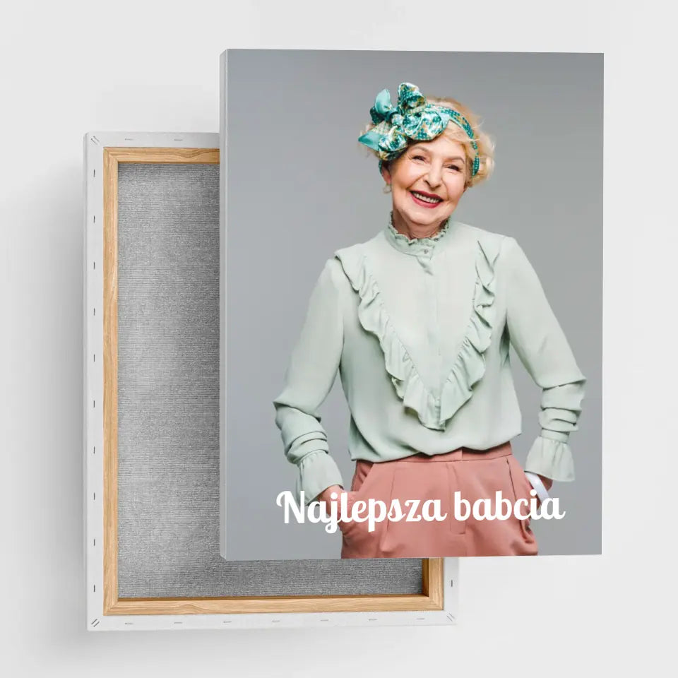 Najlepsza babcia - Prezent dla dziadków lub rodziców | Wydruk na płótnie
