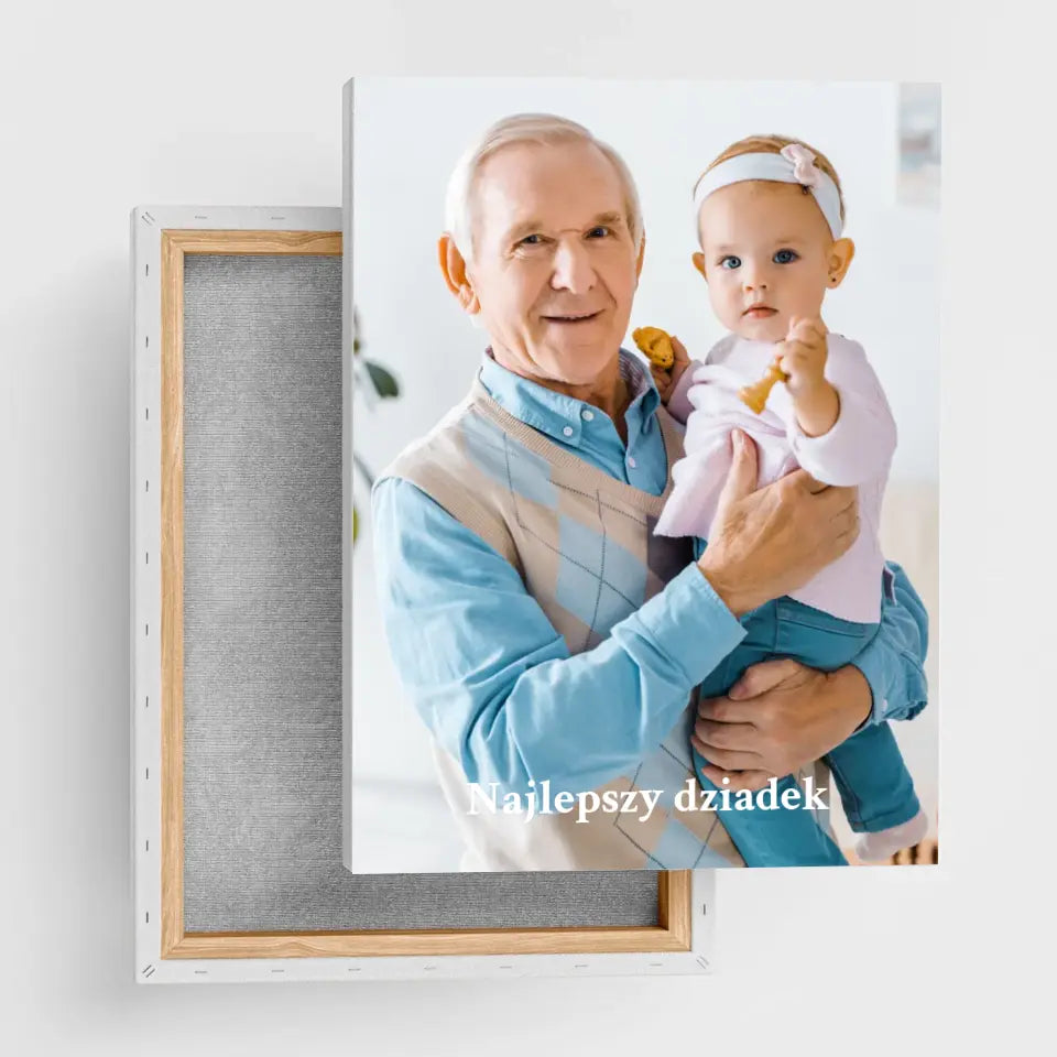 Najlepszy dziadek - Prezent dla dziadków lub rodziców | Wydruk na płótnie