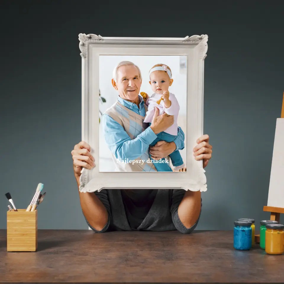 Najlepszy dziadek - Prezent dla dziadków lub rodziców | Wydruk na płótnie