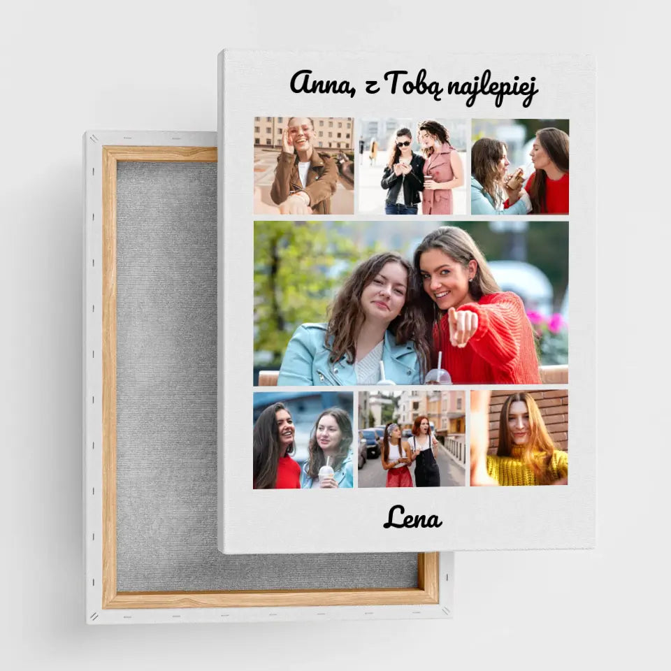 Prawdziwi przyjaciele - Druk na płótnie, spersonalizowany prezent dla przyjaciółki
