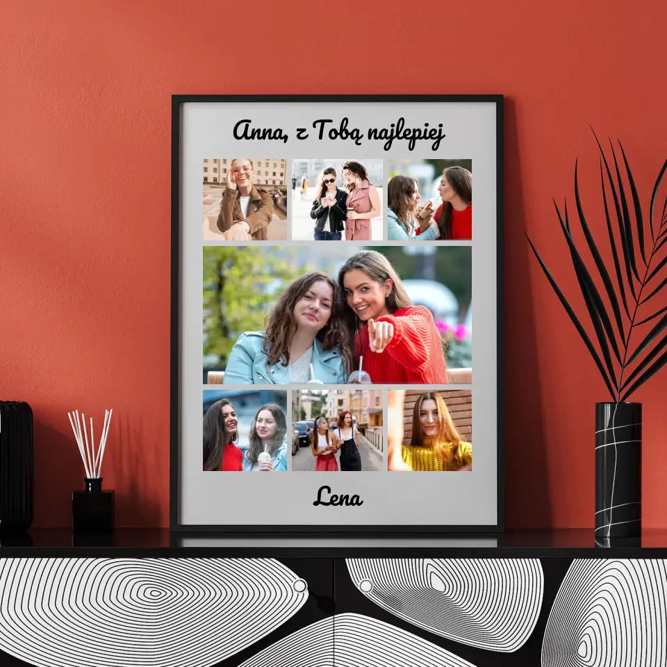 Prawdziwi przyjaciele - Druk na płótnie, spersonalizowany prezent dla przyjaciółki