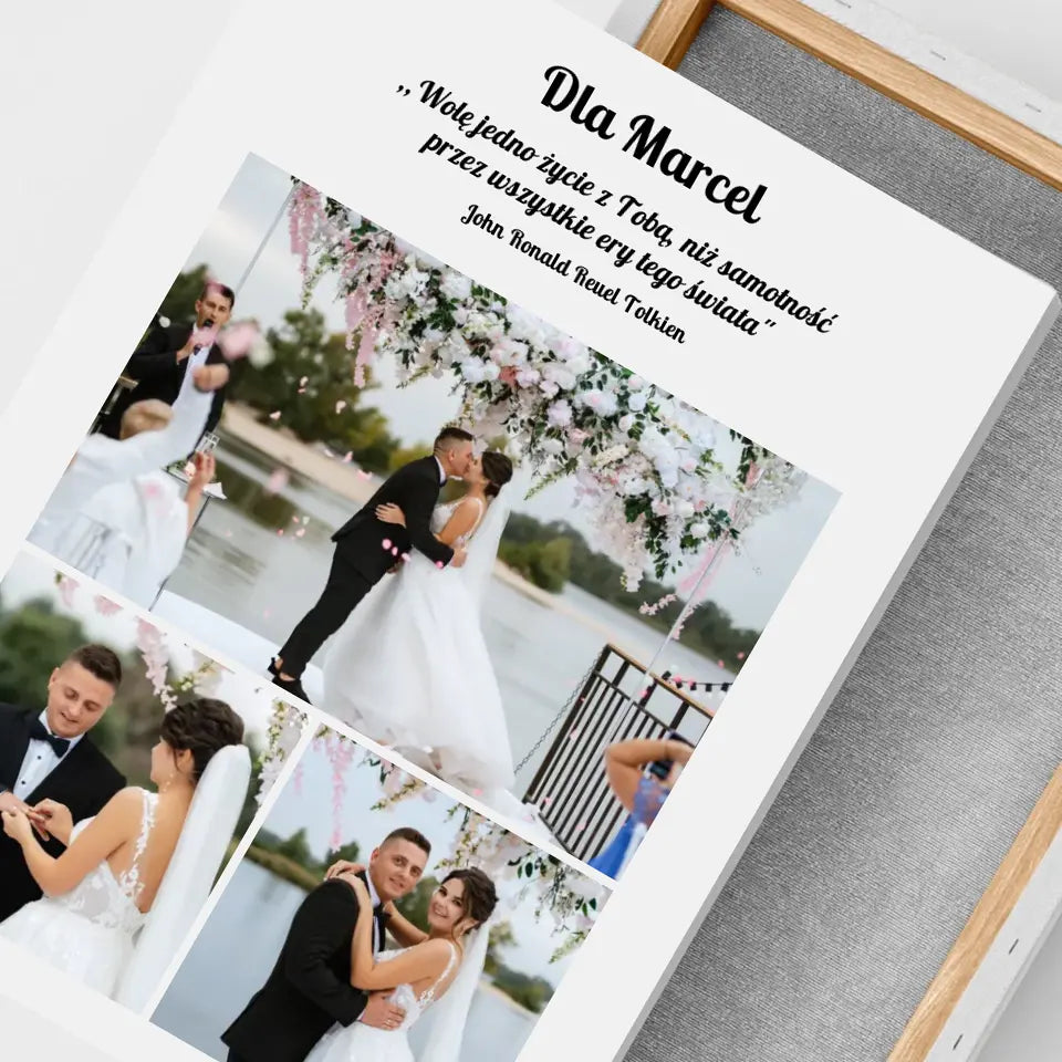 Cytat i zdjęcia - druk na płótnie, spersonalizowany prezent