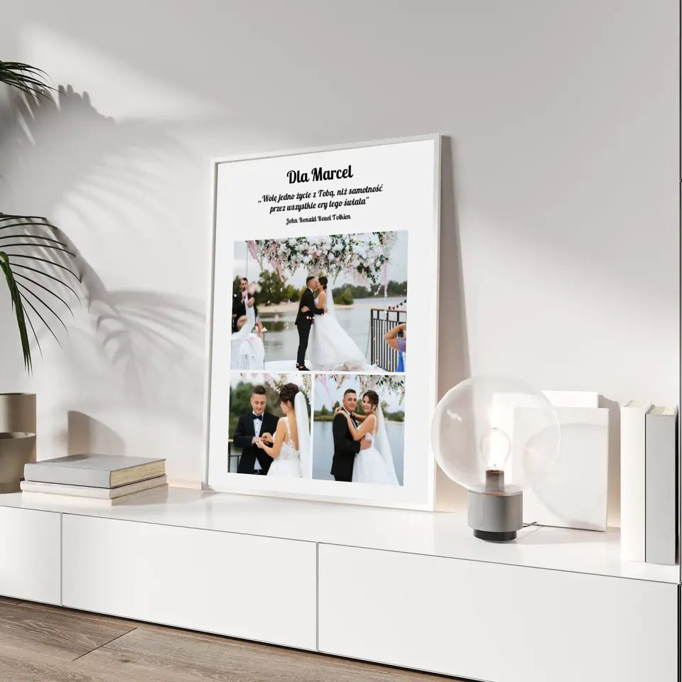 Cytat i zdjęcia - druk na płótnie, spersonalizowany prezent