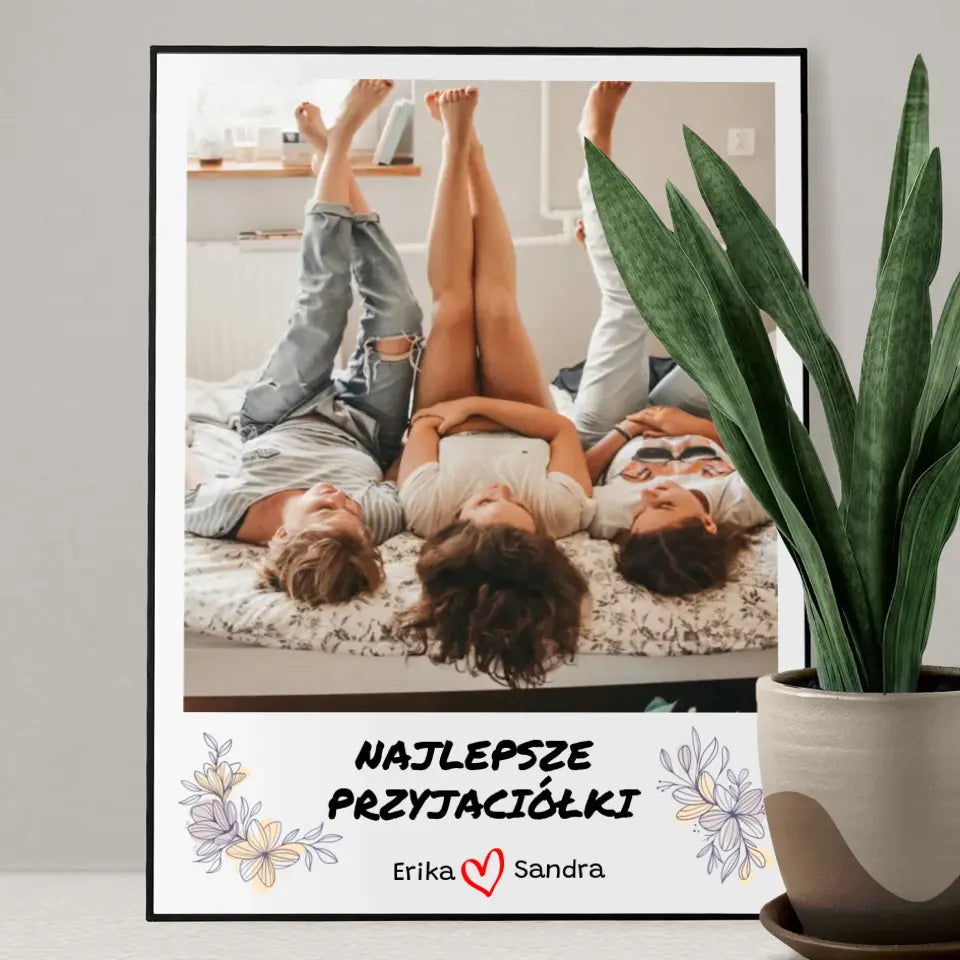 NAJLEPSZE PRZYJACIÓŁKI - Druk na płótnie, spersonalizowany prezent dla przyjaciółki