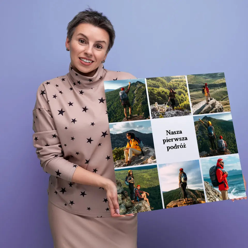 Nasza pierwsza podróż - druk na płótnie, spersonalizowany prezent dla pary