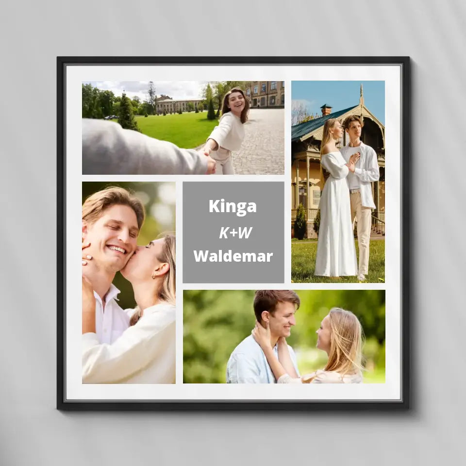 Kolaż z imionami - druk na płótnie, spersonalizowany prezent