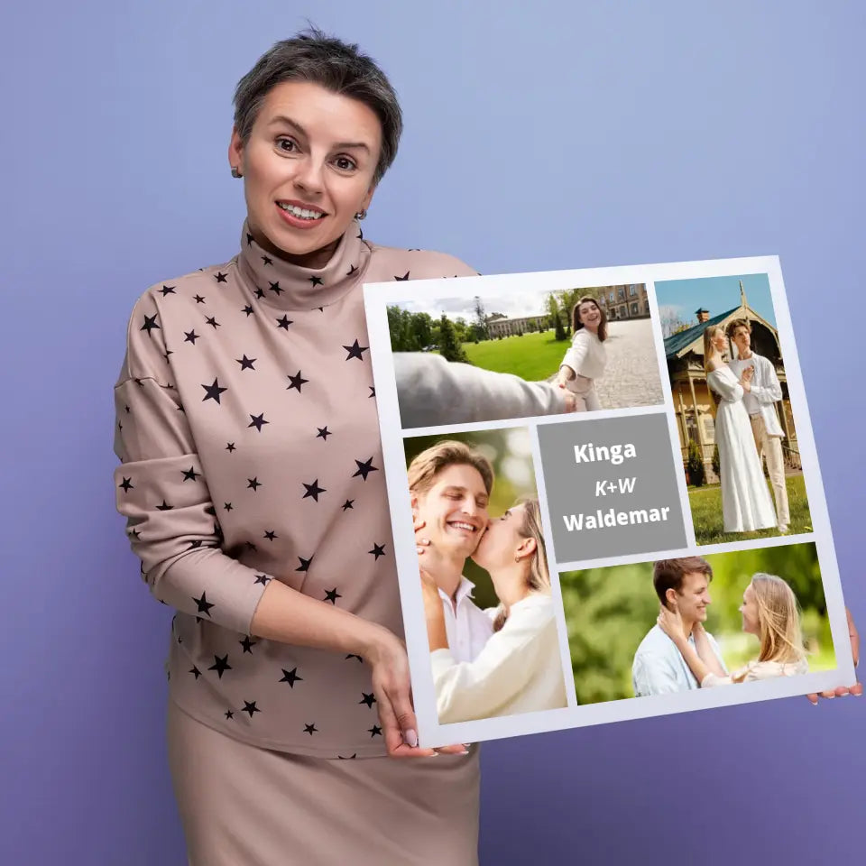 Kolaż z imionami - druk na płótnie, spersonalizowany prezent