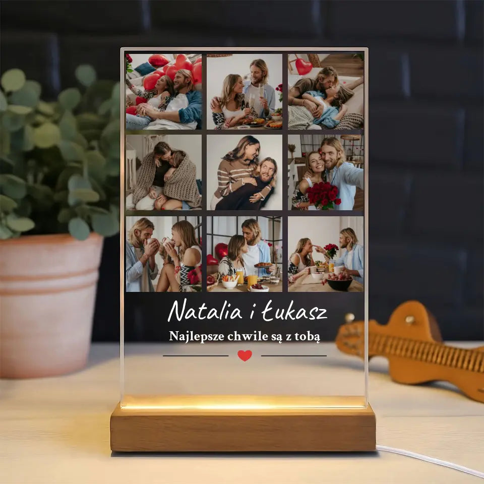 Najlepsze chwile razem - Druk na szkle, spersonalizowany prezent dla pary