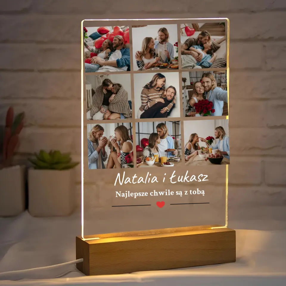Najlepsze chwile razem - Druk na szkle, spersonalizowany prezent dla pary