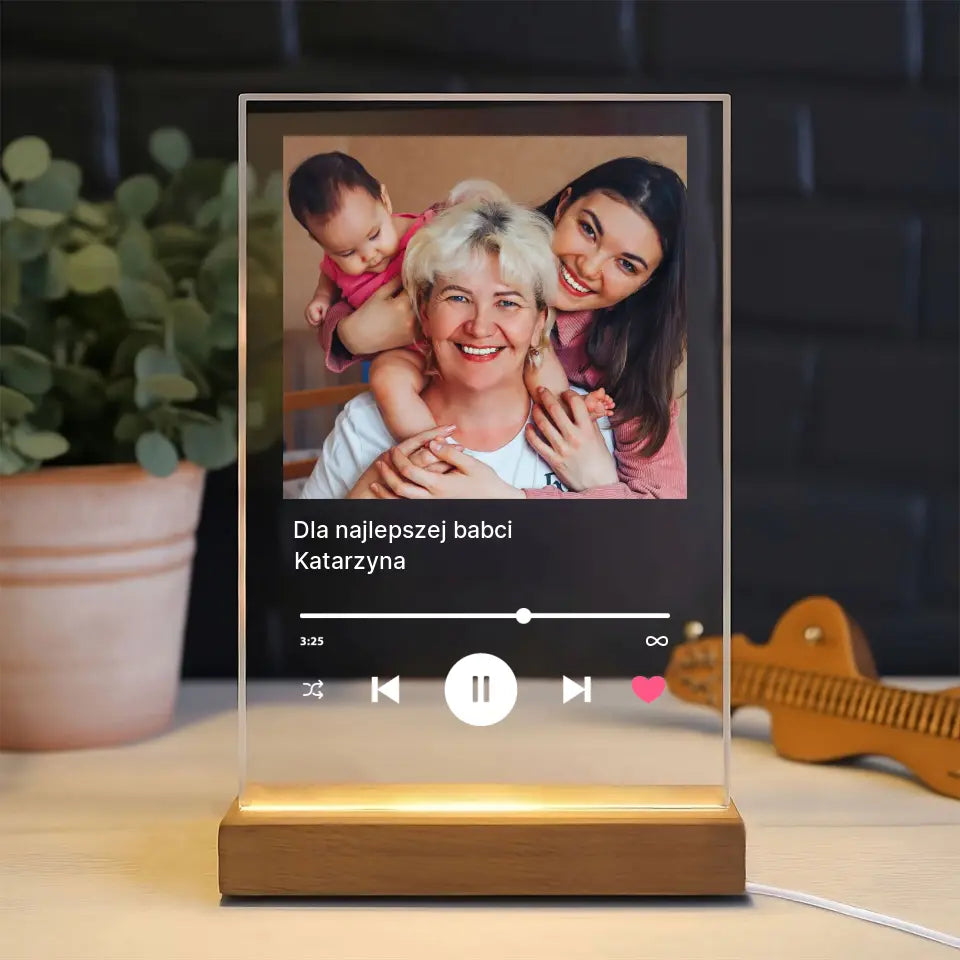 Dla najlepszej babci - Druk na szkle, spersonalizowany prezent dla babci