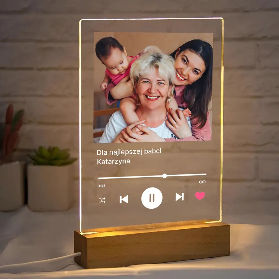 Dla najlepszej babci - Druk na szkle, spersonalizowany prezent dla babci