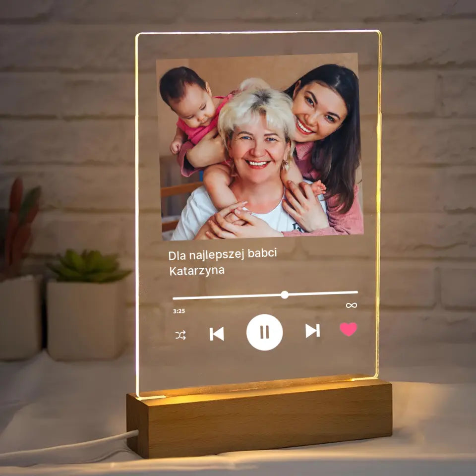Dla najlepszej babci - Druk na szkle, spersonalizowany prezent dla babci