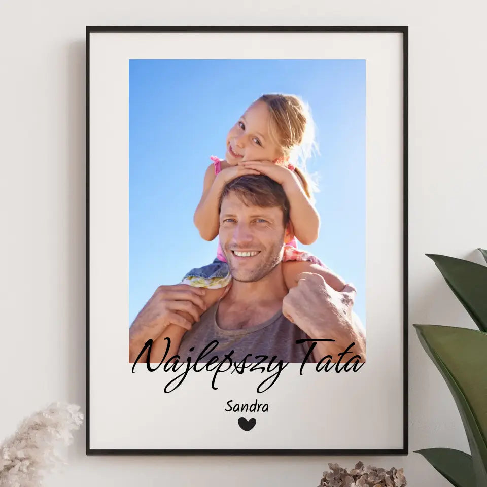 Najlepszy tata - druk na płótnie, spersonalizowany prezent dla taty