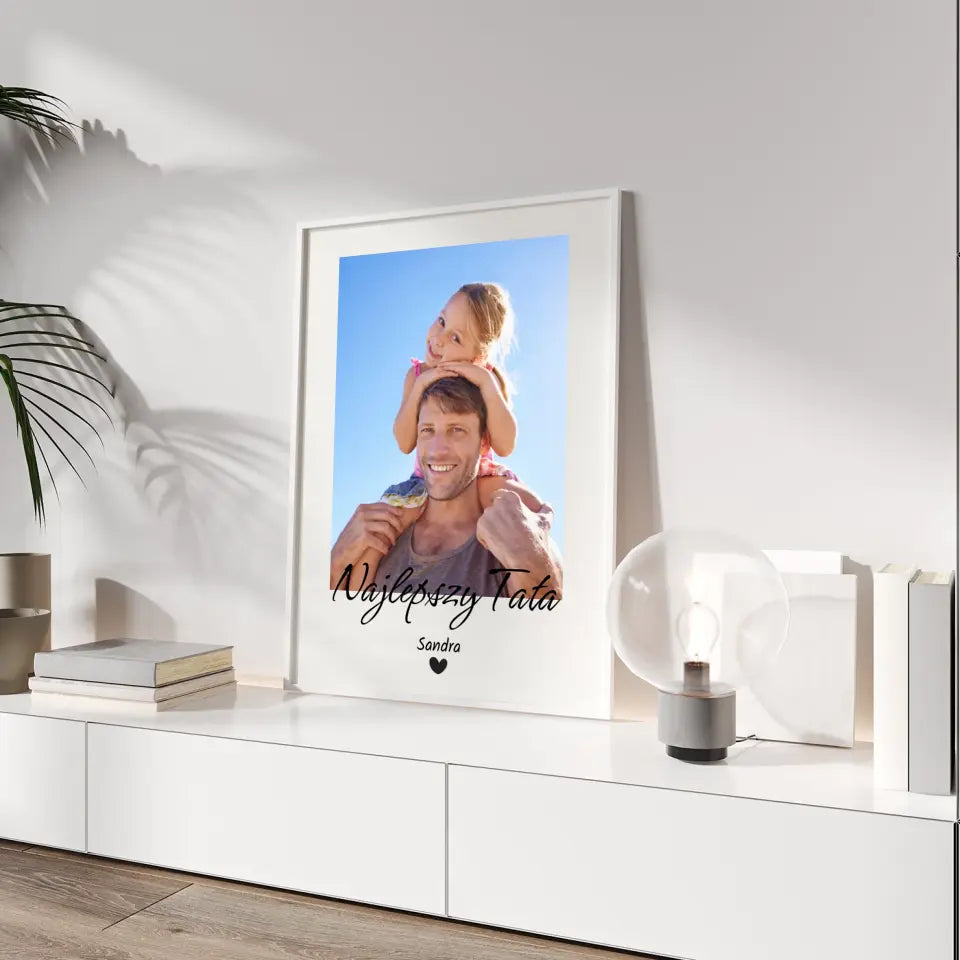 Najlepszy tata - druk na płótnie, spersonalizowany prezent dla taty