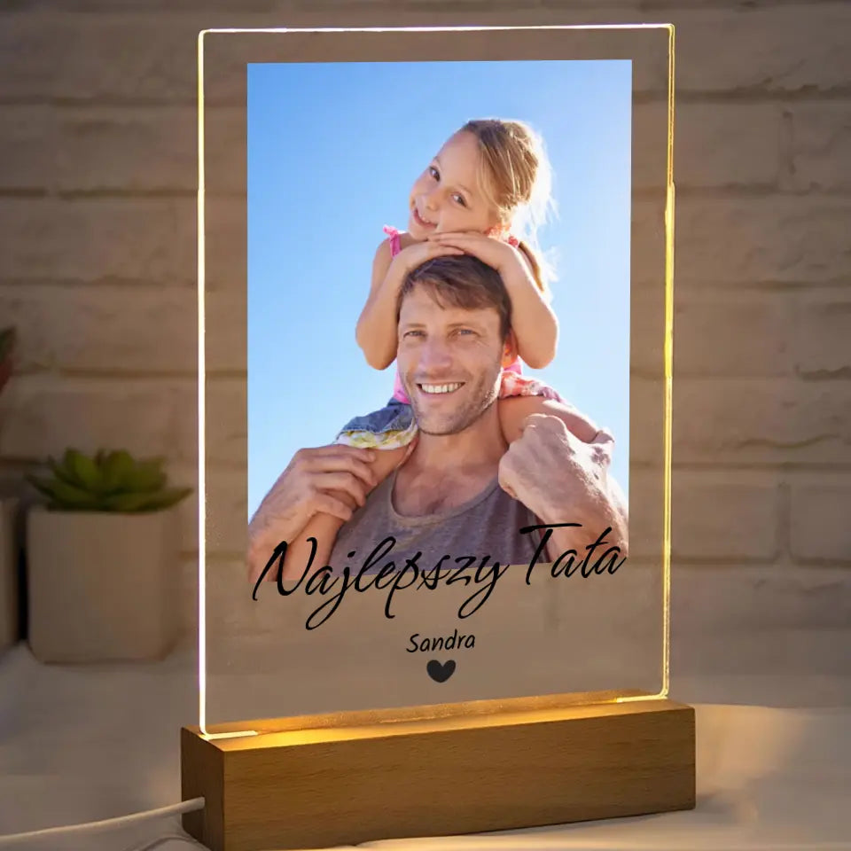 Najlepszy tata - Druk na szkle, spersonalizowany prezent dla taty