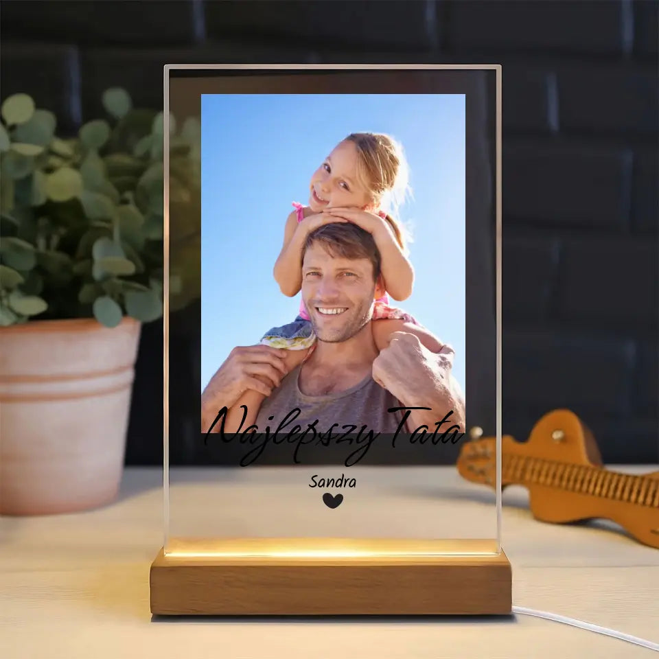 Najlepszy tata - Druk na szkle, spersonalizowany prezent dla taty