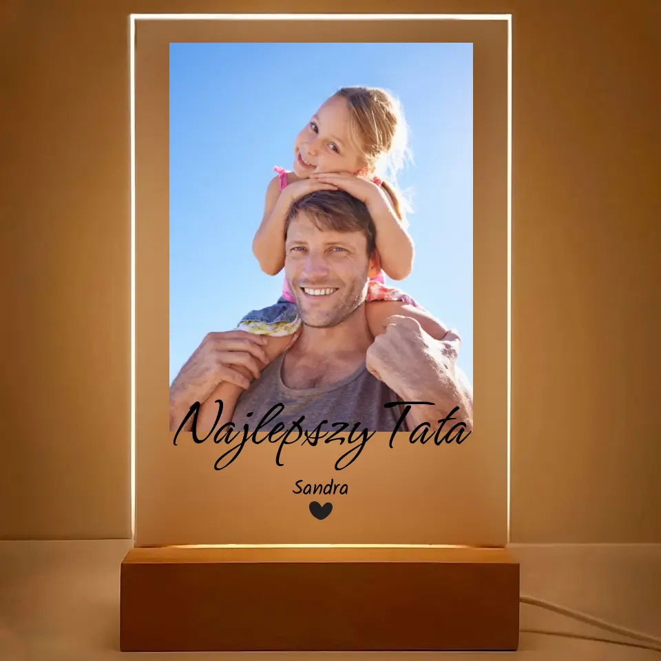 Najlepszy tata - Druk na szkle, spersonalizowany prezent dla taty