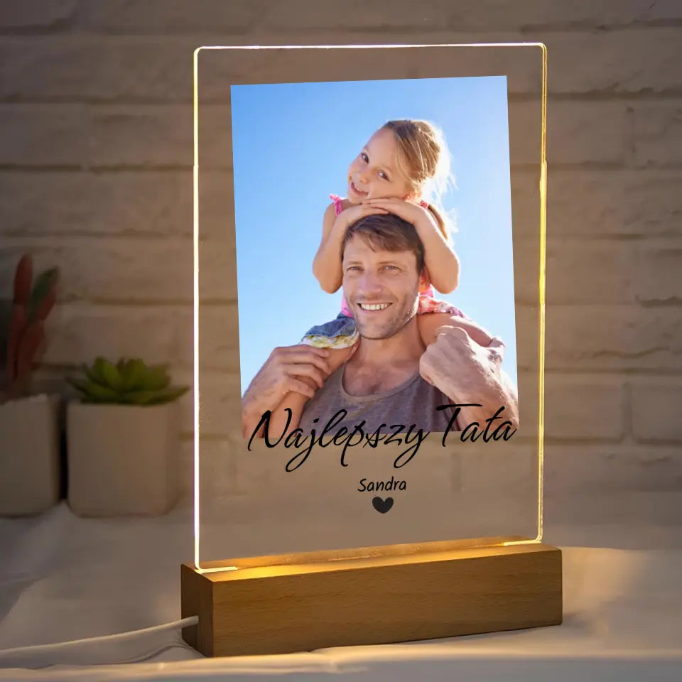 Najlepszy tata - Druk na szkle, spersonalizowany prezent dla taty