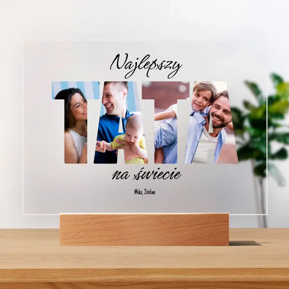 Najlepszy tata na świecie - Druk na szkle, spersonalizowany prezent dla taty