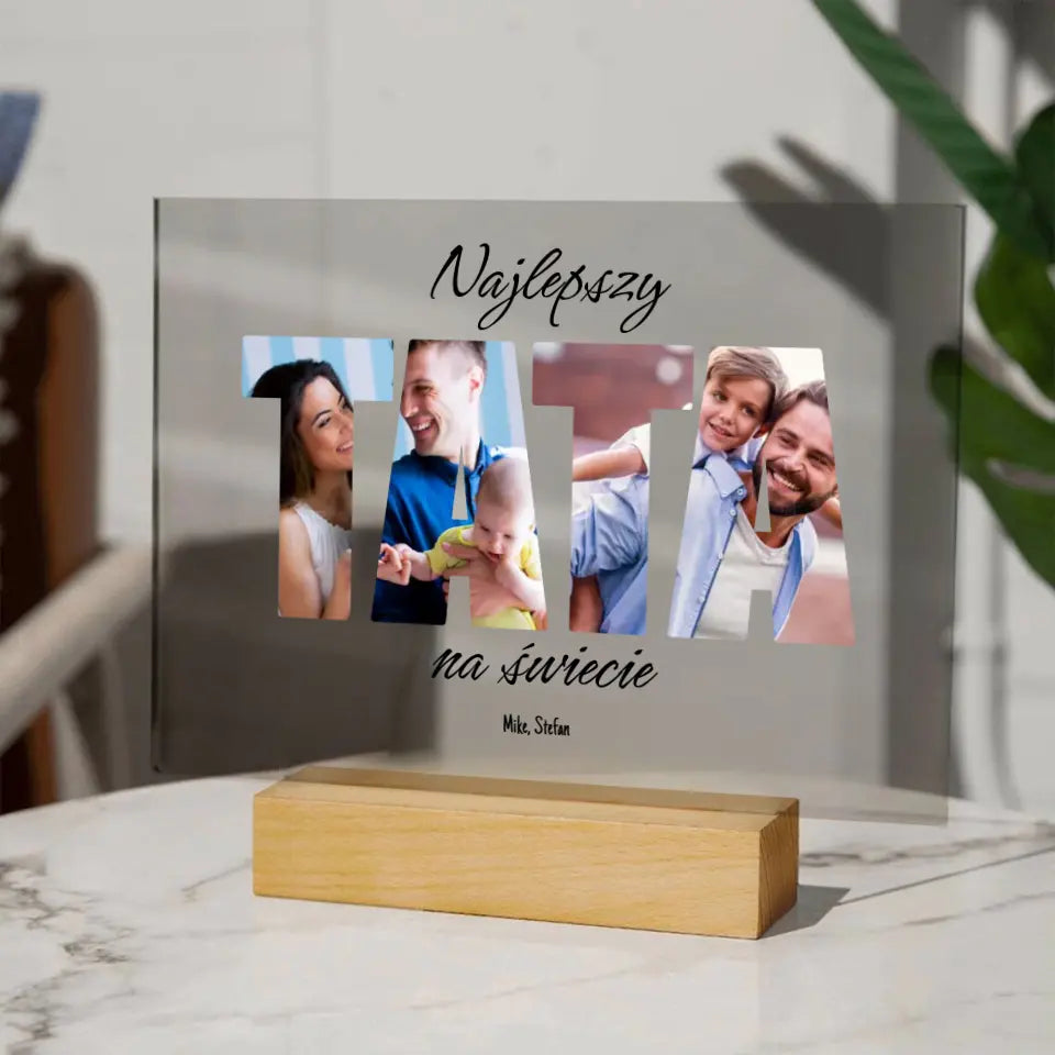 Najlepszy tata na świecie - Druk na szkle, spersonalizowany prezent dla taty
