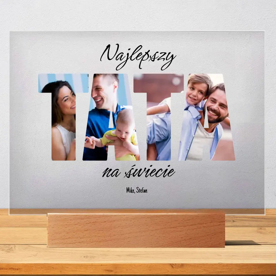 Najlepszy tata na świecie - Druk na szkle, spersonalizowany prezent dla taty