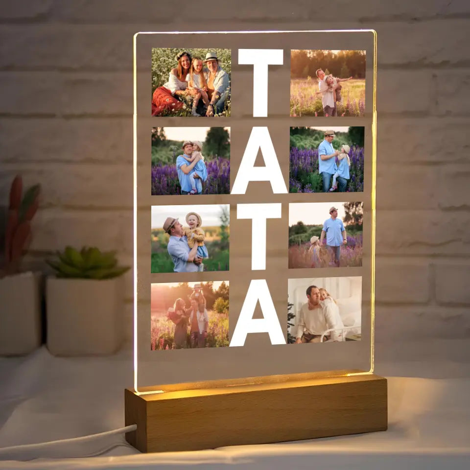 Kolaż dla taty - Druk na szkle, spersonalizowany prezent dla taty