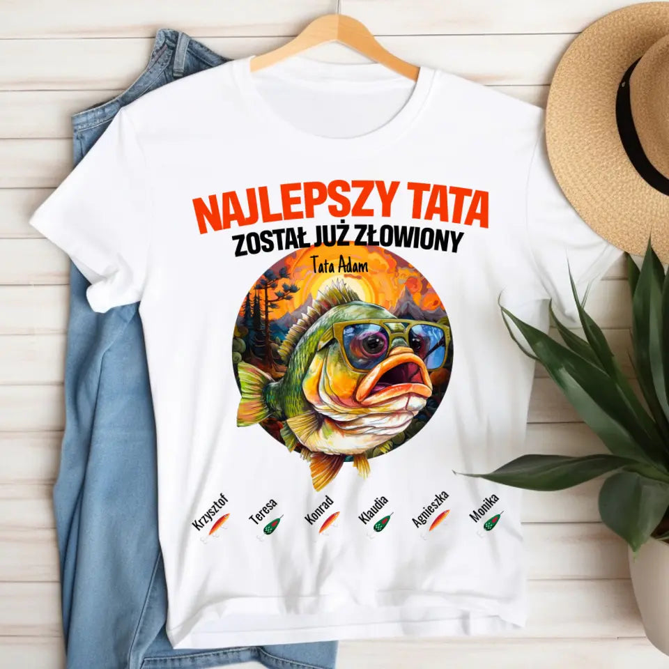 Najlepszy tata został już złowiony - koszulka, wyjątkowy prezent dla taty