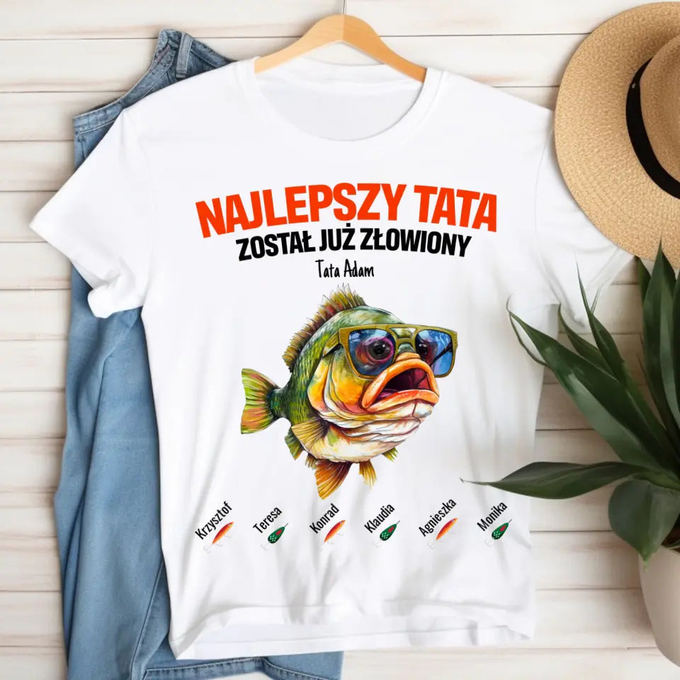 Najlepszy tata został już złowiony (bez tła)- koszulka, wyjątkowy prezent dla taty