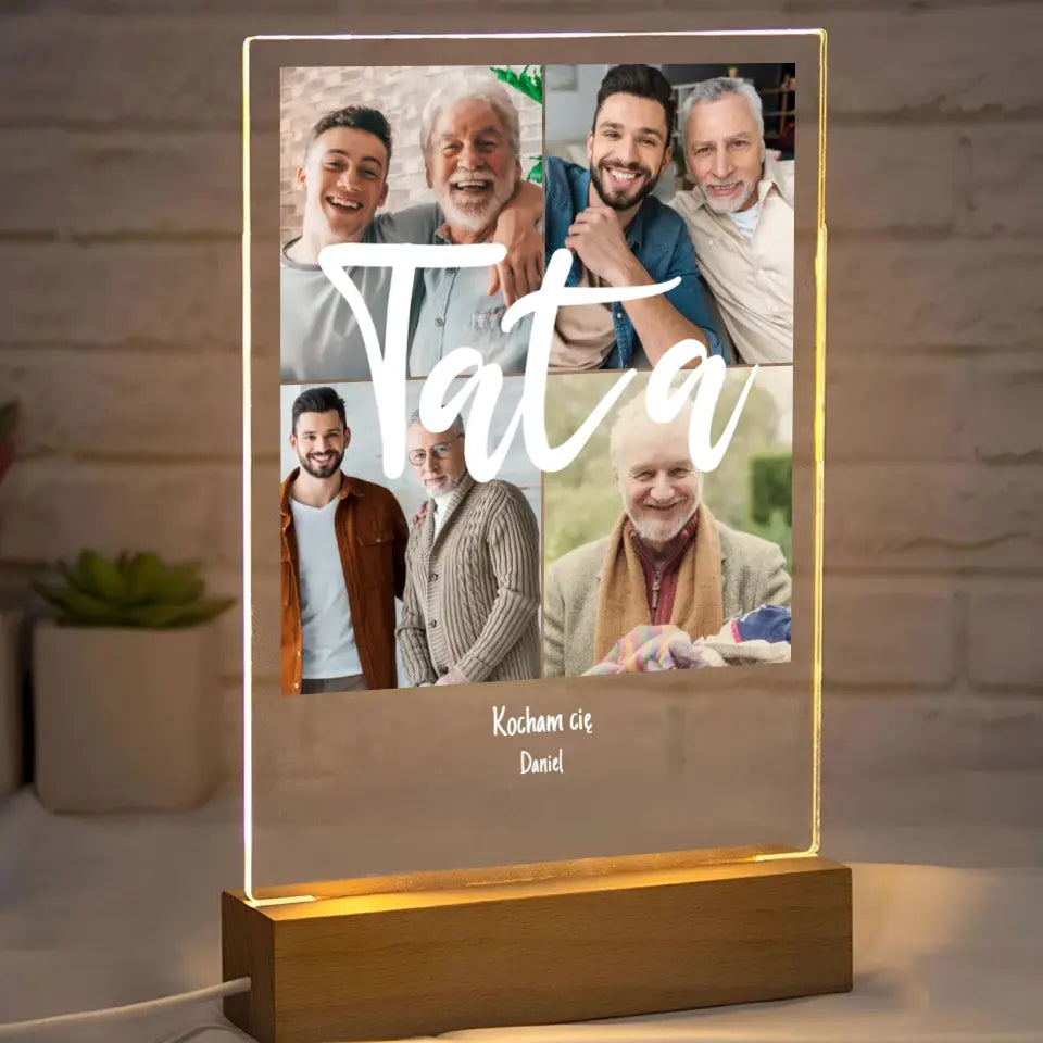 Kolaż dla taty - Druk na szkle, spersonalizowany prezent dla taty