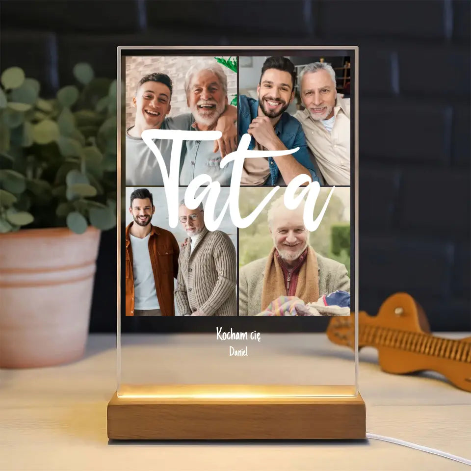 Kolaż dla taty - Druk na szkle, spersonalizowany prezent dla taty