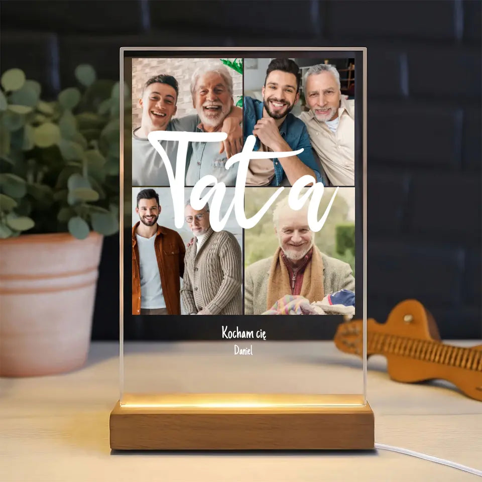 Kolaż dla taty - Druk na szkle, spersonalizowany prezent dla taty