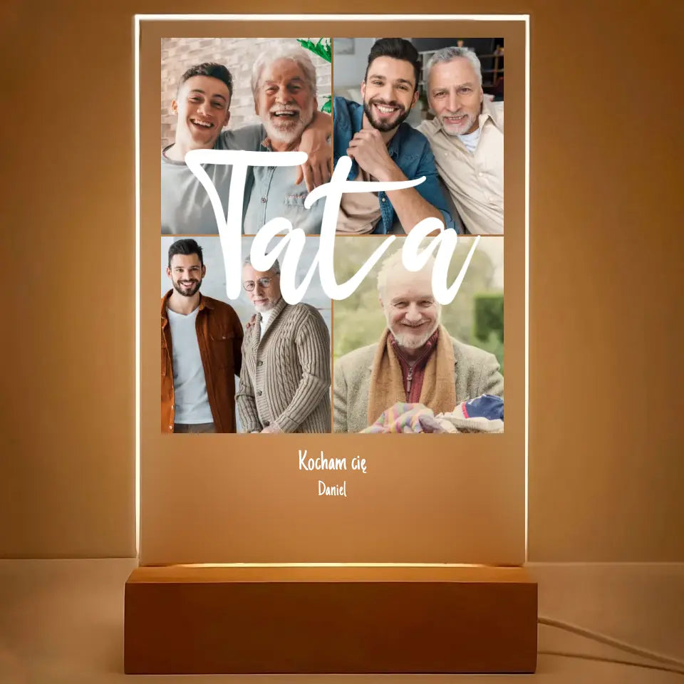 Kolaż dla taty - Druk na szkle, spersonalizowany prezent dla taty