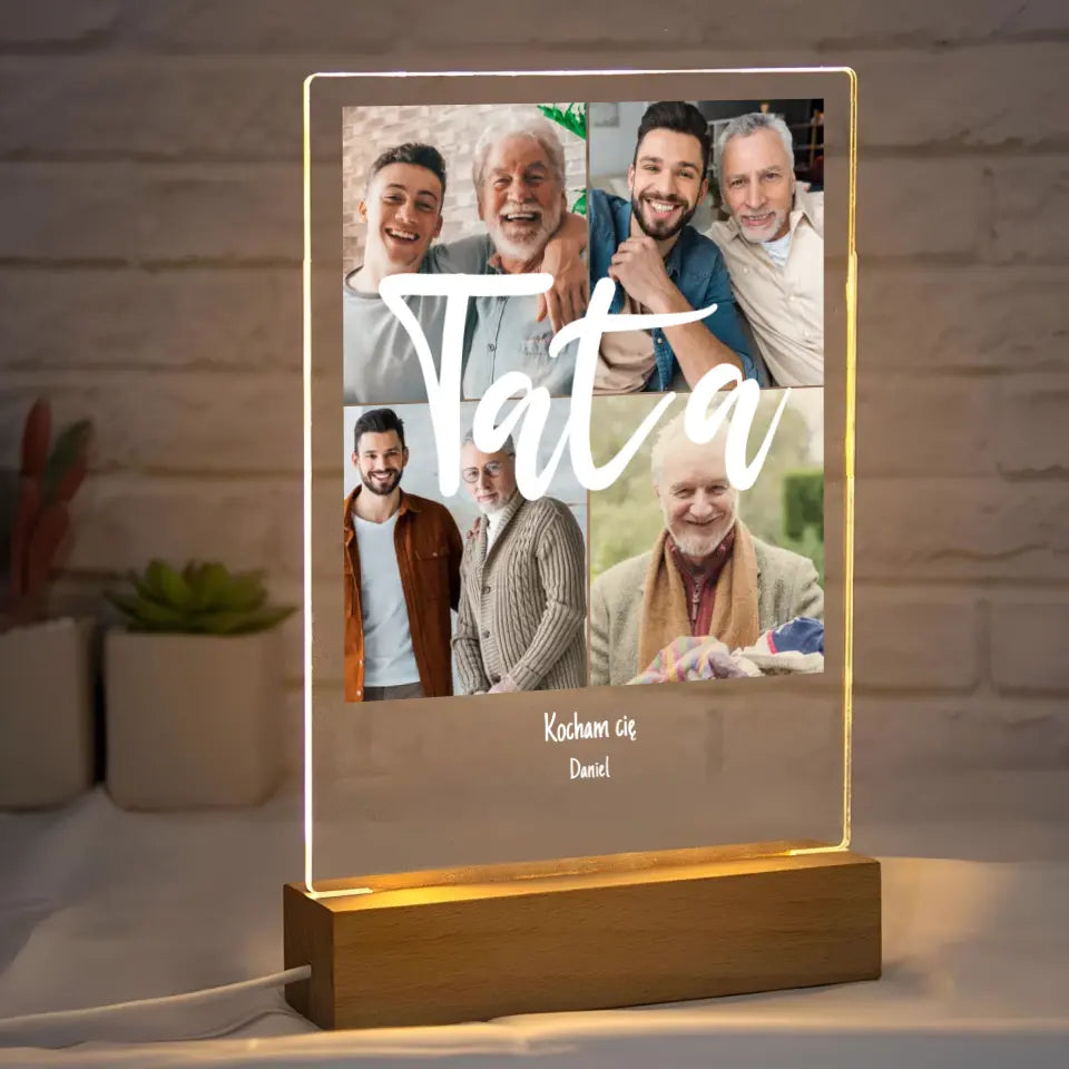Kolaż dla taty - Druk na szkle, spersonalizowany prezent dla taty