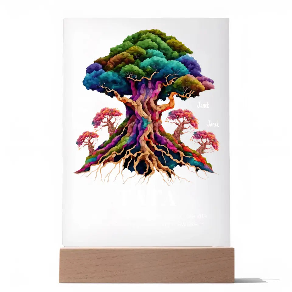 Dla całego świata jesteś ojcem, ale dla naszej rodziny jesteś całym światem (Biały) - Druk na szkle, spersonalizowany prezent dla taty