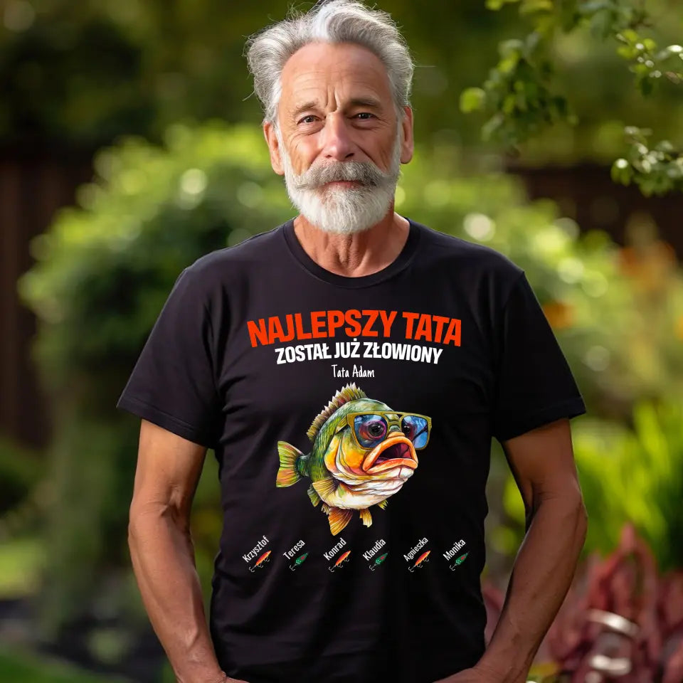 Najlepszy tata został już złowiony (bez tła)- koszulka, wyjątkowy prezent dla taty