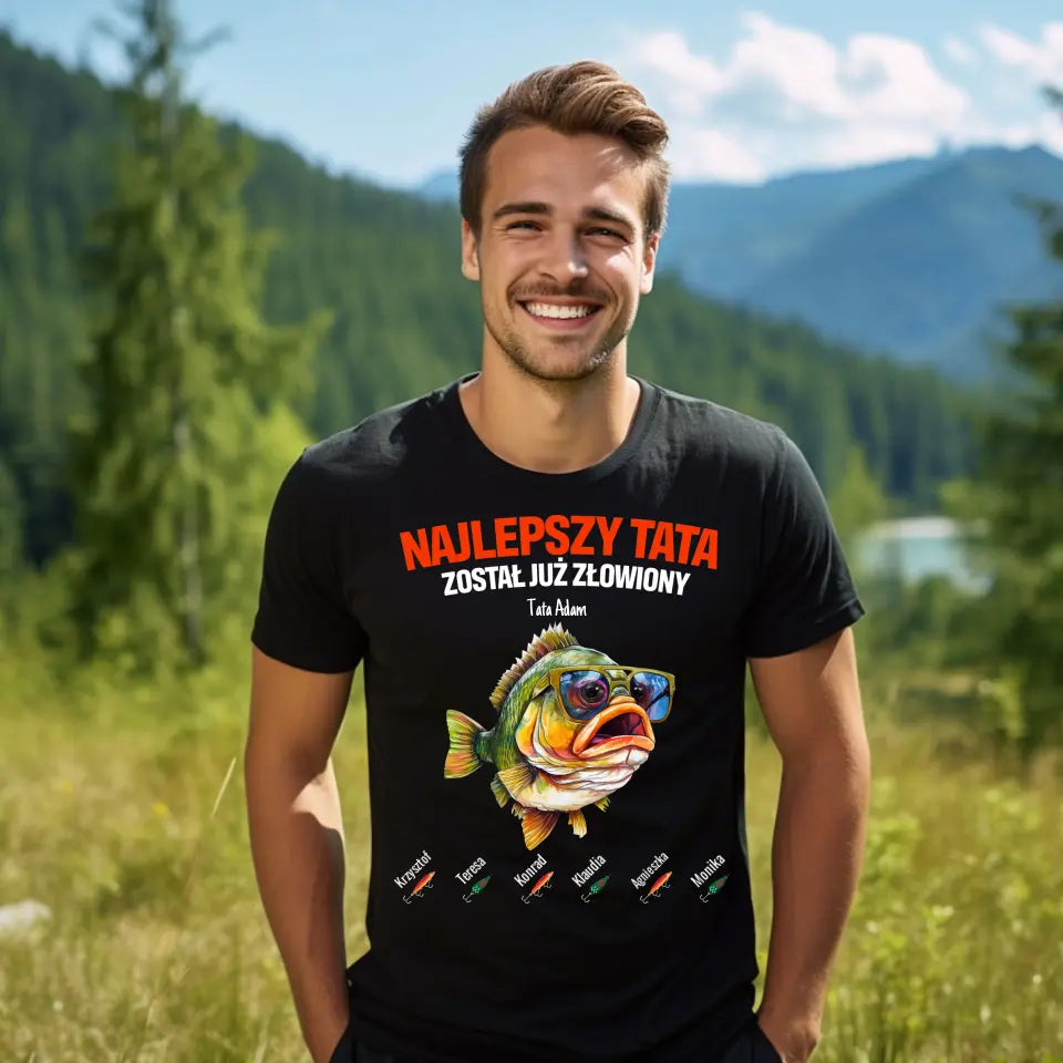 Najlepszy tata został już złowiony (bez tła)- koszulka, wyjątkowy prezent dla taty