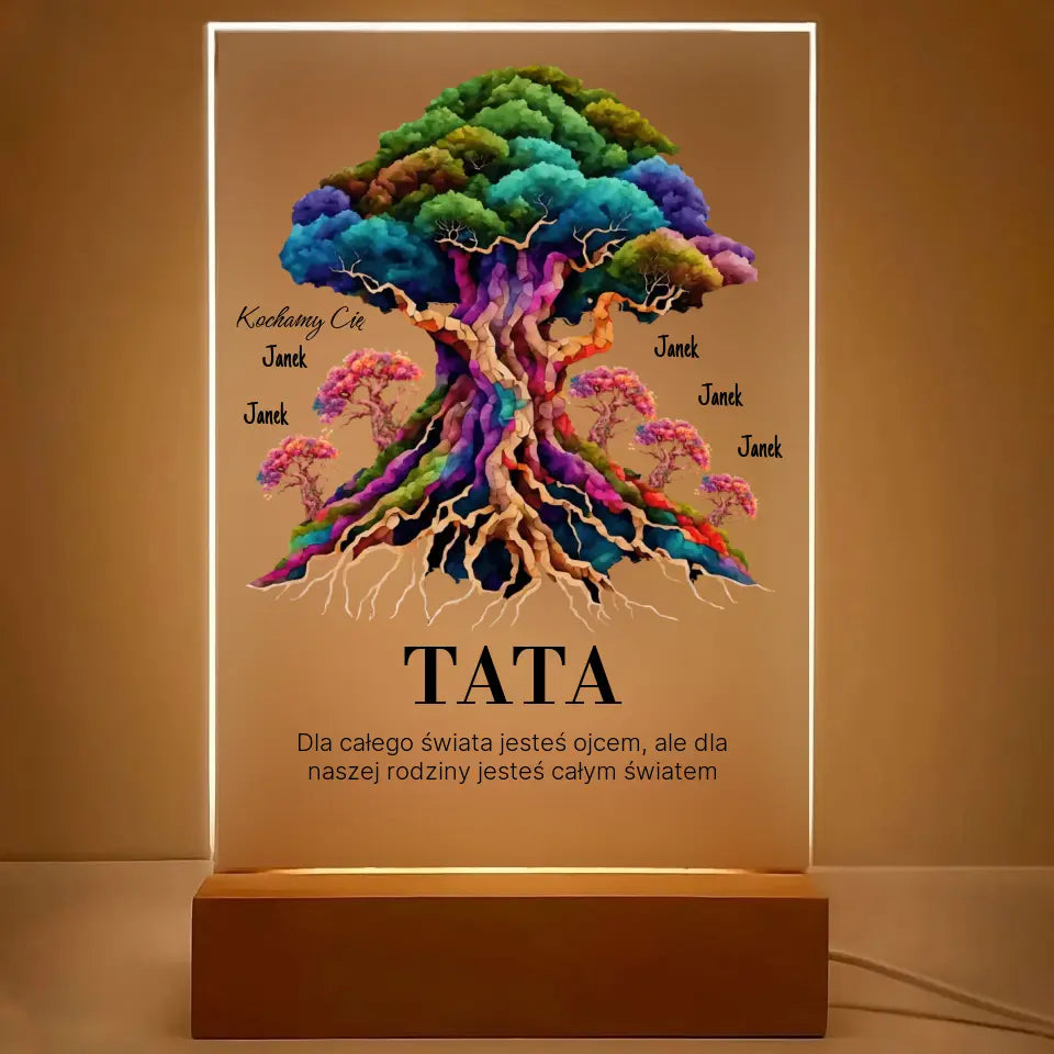 Dla całego świata jesteś ojcem, ale dla naszej rodziny jesteś całym światem - Druk na szkle, spersonalizowany prezent dla taty