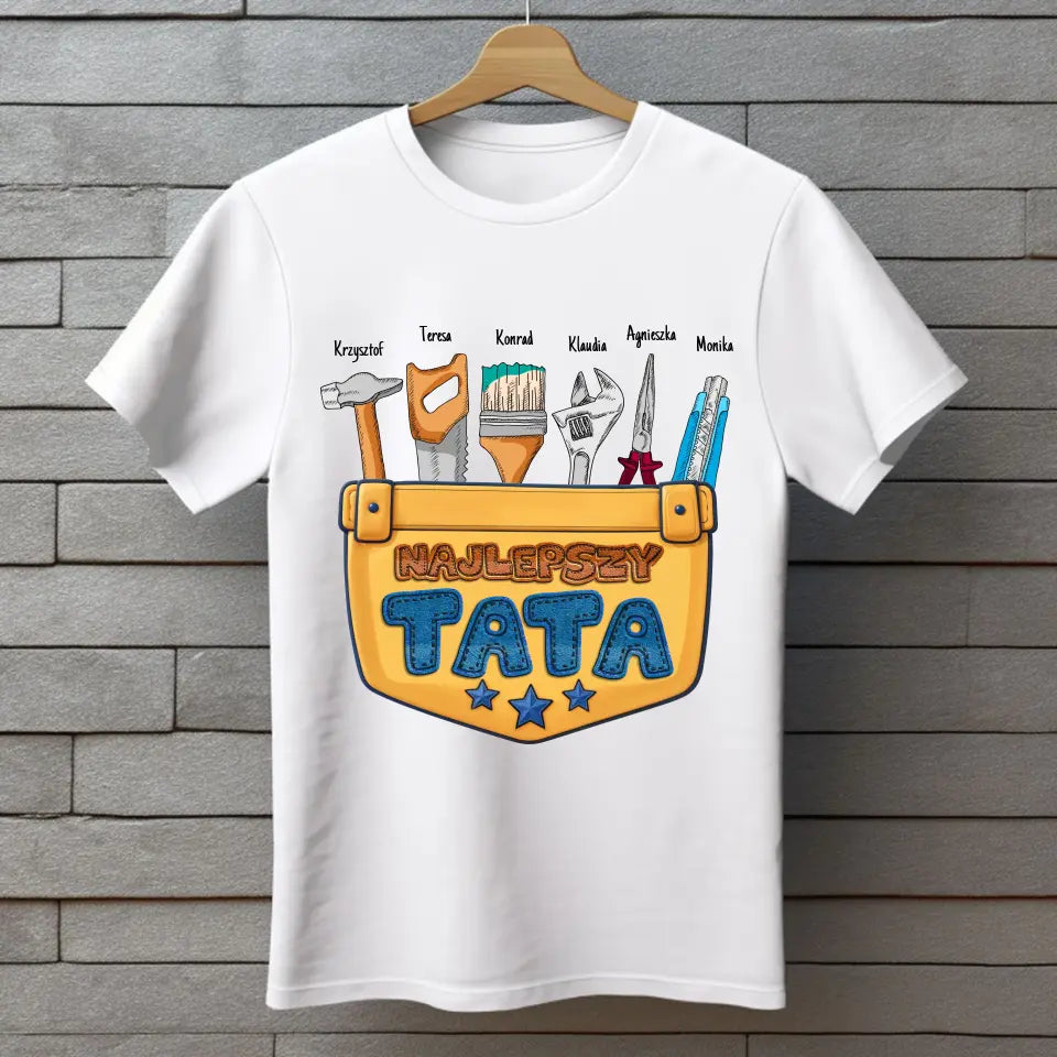 Najlepszy tata i jego pomocnicy - koszulka, wyjątkowy prezent dla taty