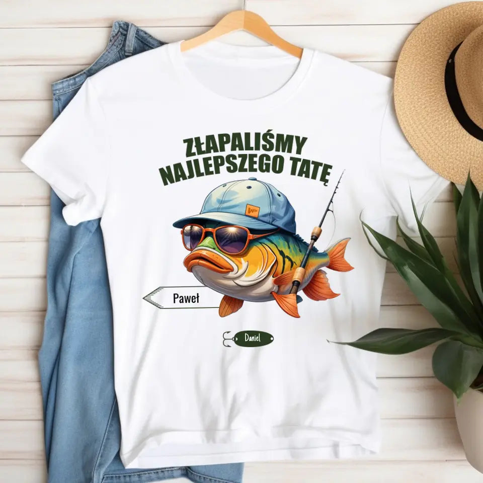 Złapaliśmy najlepszego Tatę - koszulka, wyjątkowy prezent dla taty