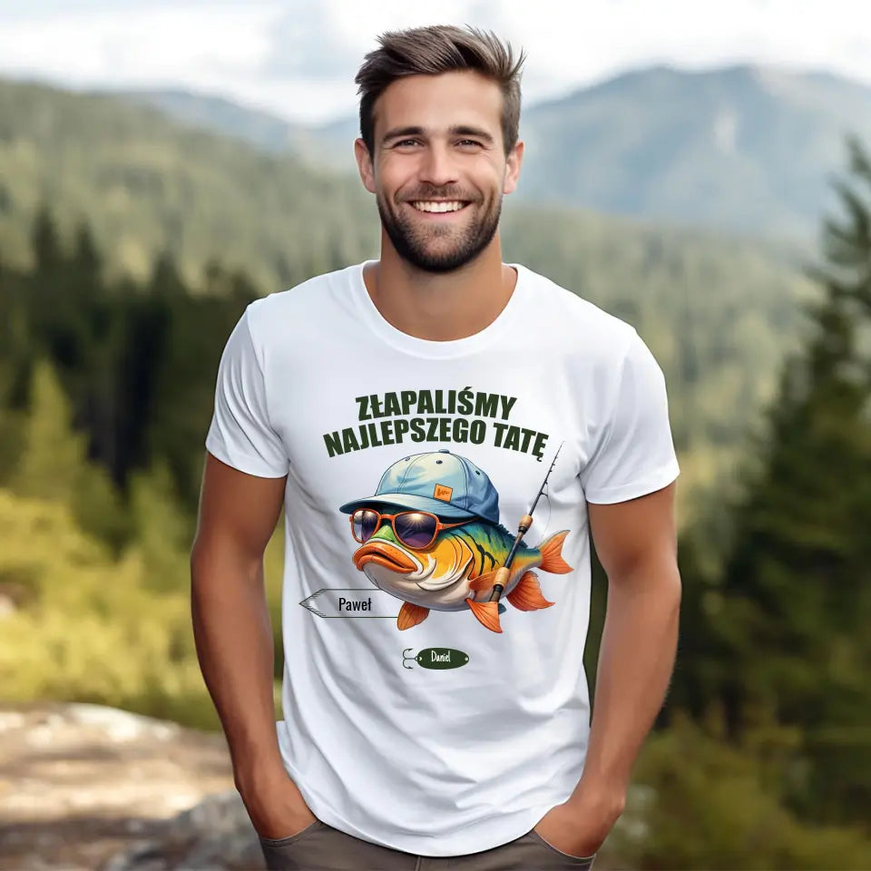 Złapaliśmy najlepszego Tatę - koszulka, wyjątkowy prezent dla taty