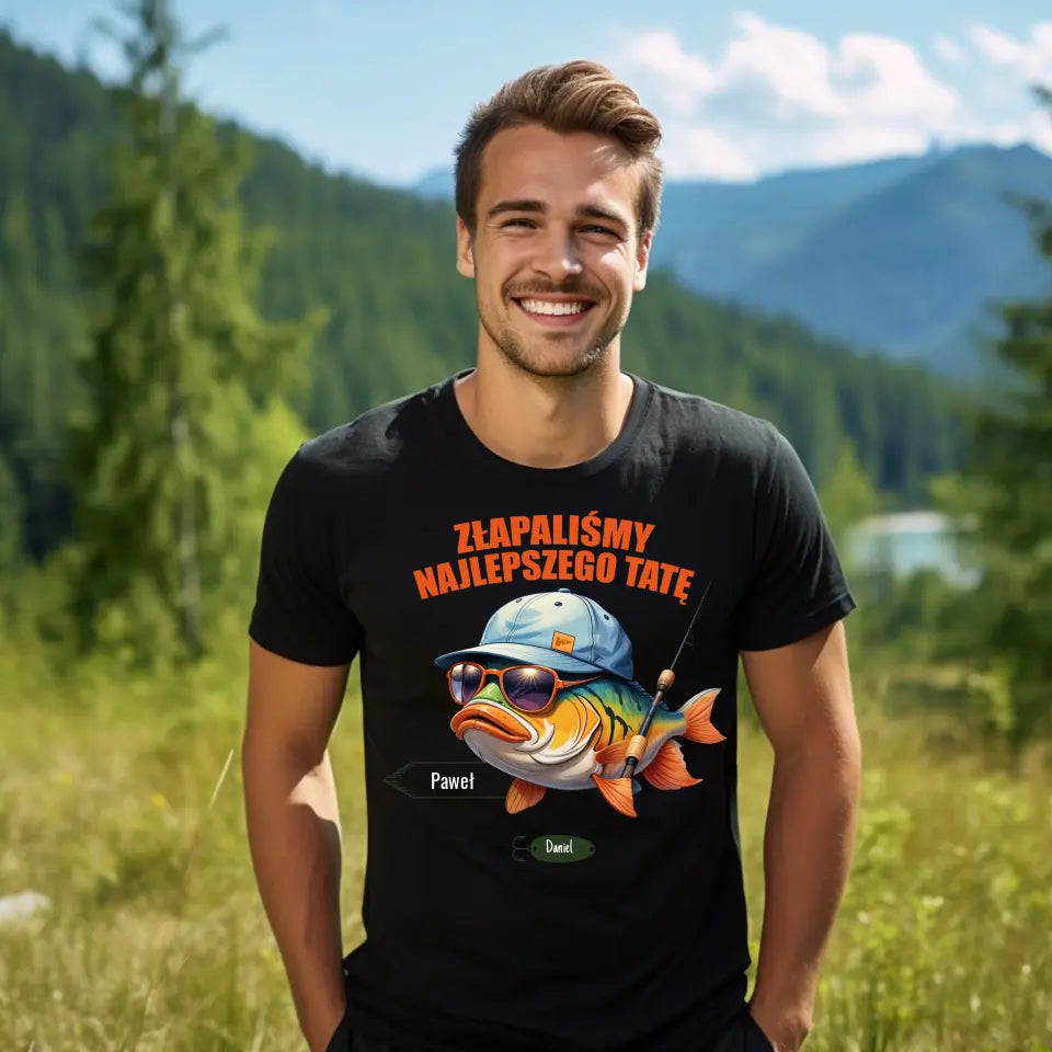 Złapaliśmy najlepszego Tatę - koszulka, wyjątkowy prezent dla taty
